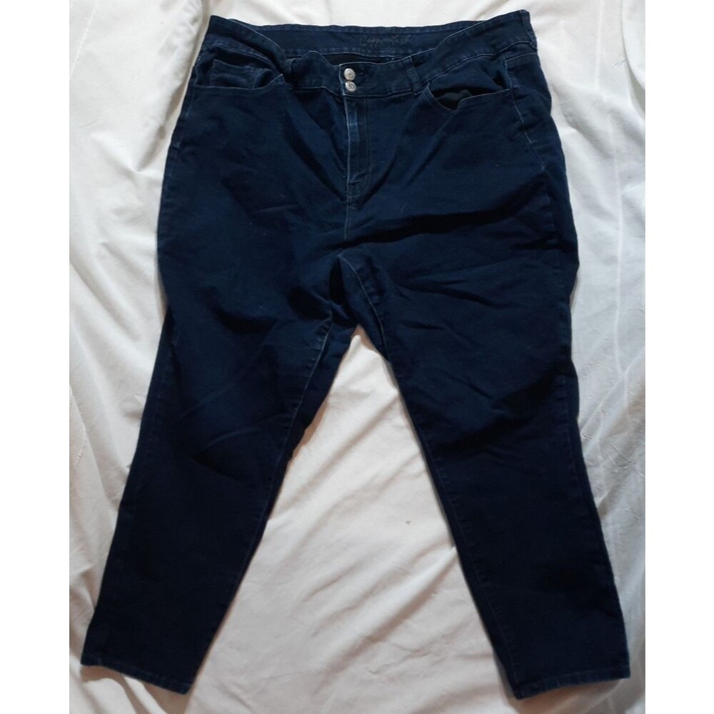 Copper Flash Size 22W High-rise Skinny Ankle  Stretch Denim Jeans Blue